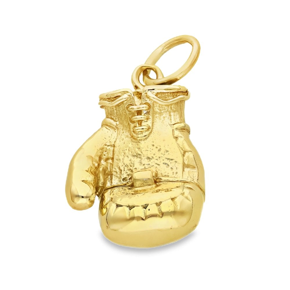 9ct Yellow Gold Hollow Boxing Glove Pendant - 21x30x14mm - 13.2g