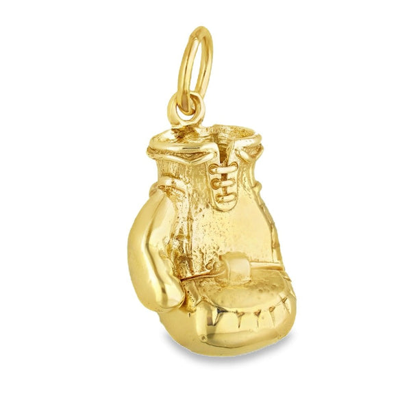 9ct Yellow Gold Hollow Boxing Glove Pendant - 21x30x14mm - 13.2g
