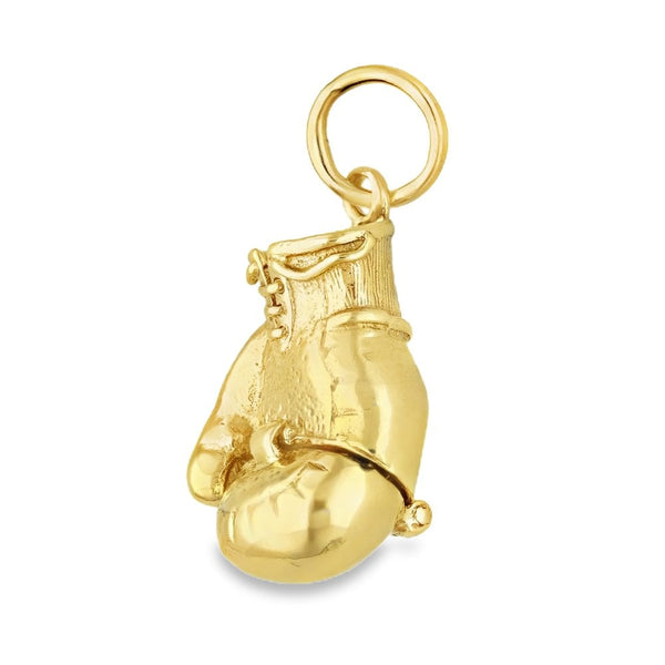 9ct Yellow Gold Hollow Boxing Glove Pendant - 21x30x14mm - 13.2g