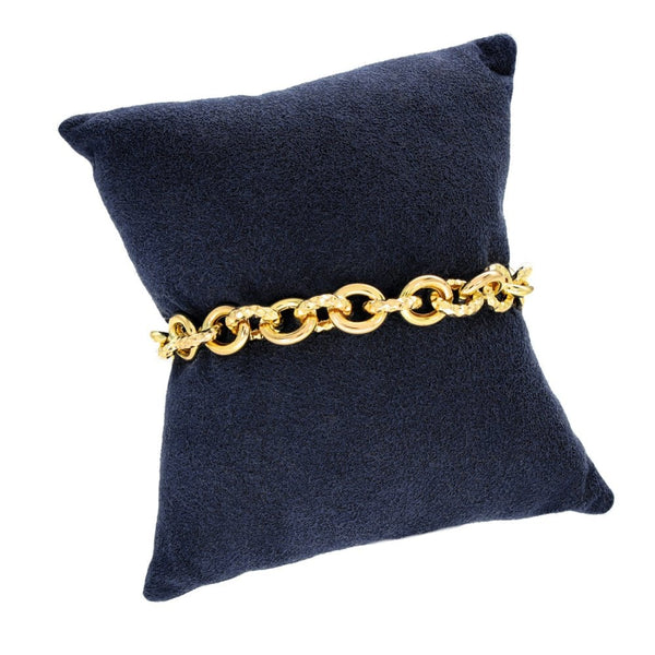 9ct Yellow Gold Alternating-Link Bracelet & T-Bar - 7.5" - 11.1g