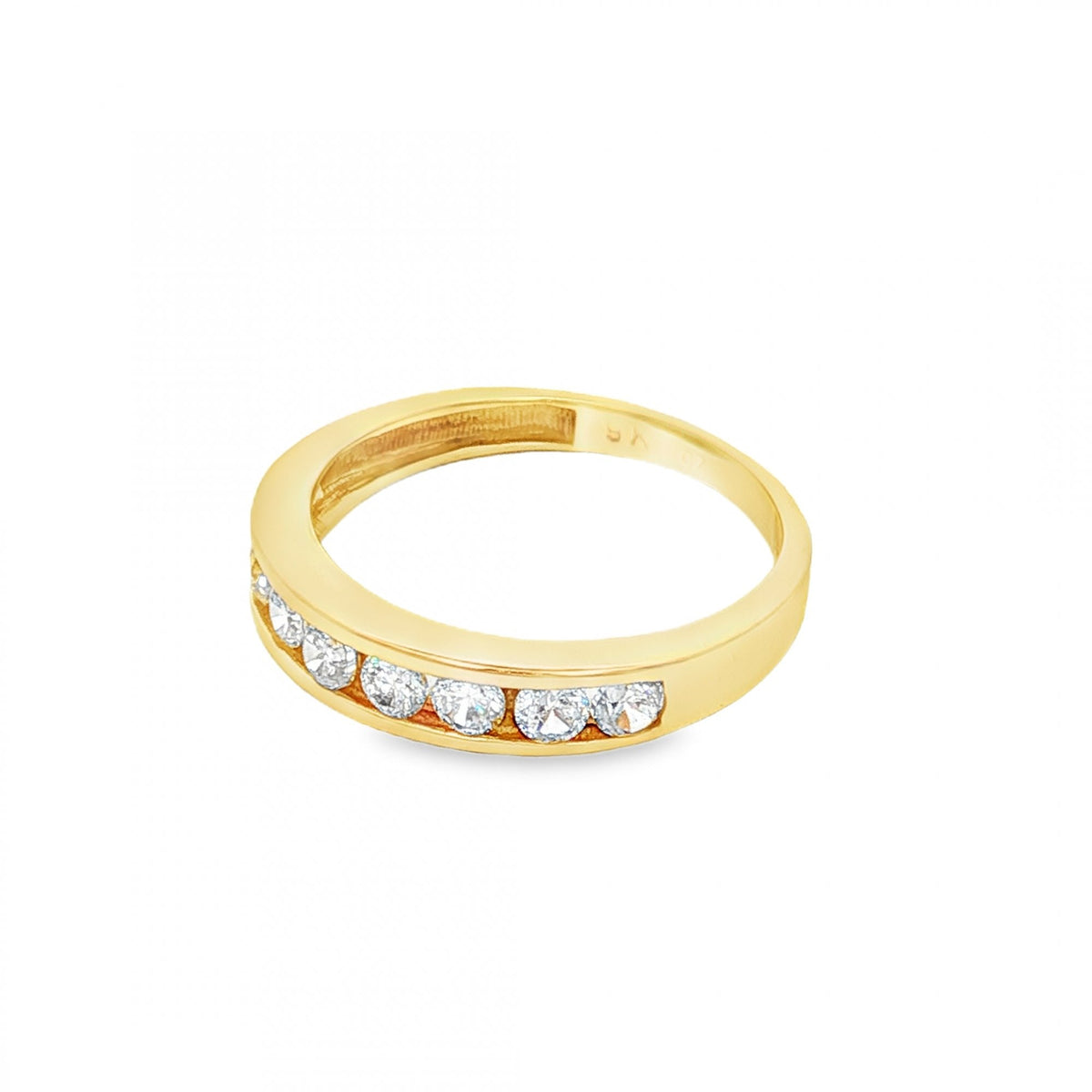 9ct Yellow Gold Cubic Zirconia Half-Eternity Ring - Size L - 4mm