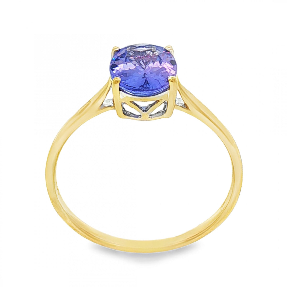 18ct White Gold Oval Tanzanite Solitaire Ring - Size S - 2.8g