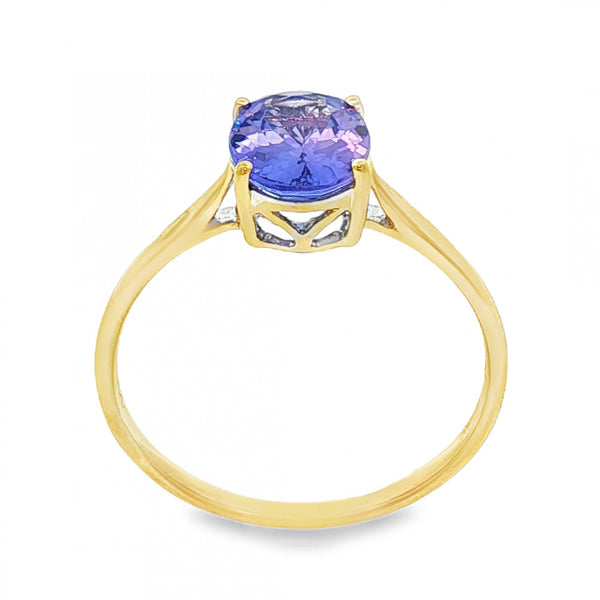 18ct White Gold Oval Tanzanite Solitaire Ring - Size S - 2.8g