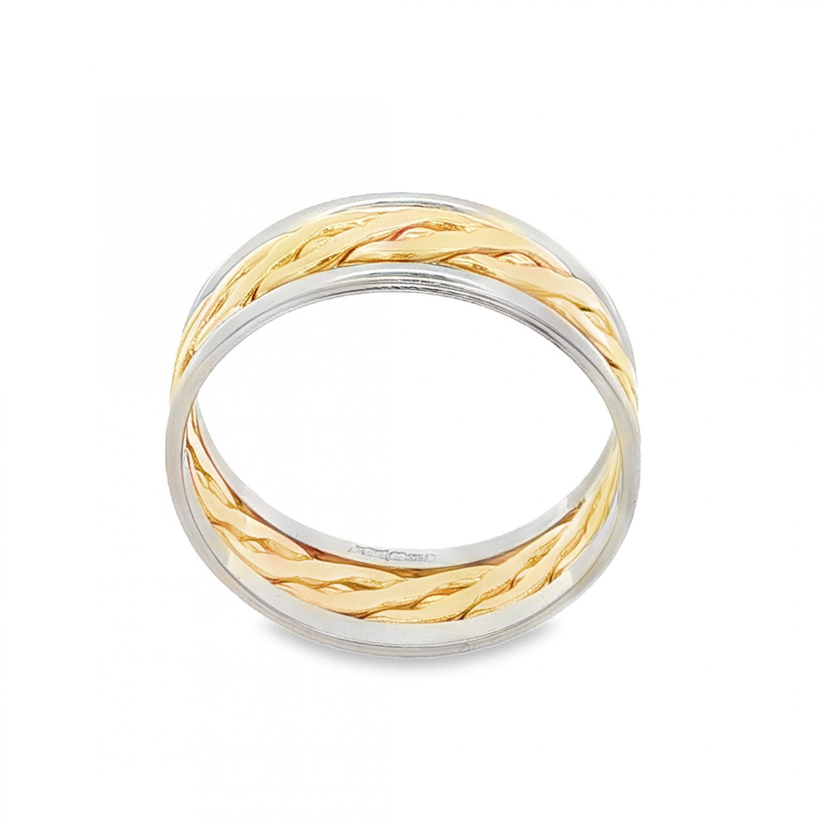 9ct Yellow & White Gold Celtic Band - Size T - 8mm