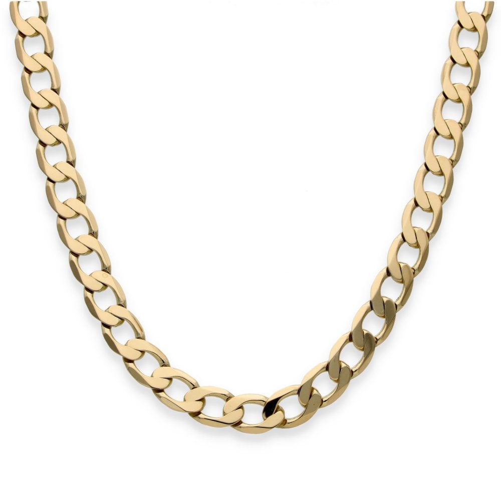9ct Yellow Gold Flat Curb Chain - 20" - 29.9g