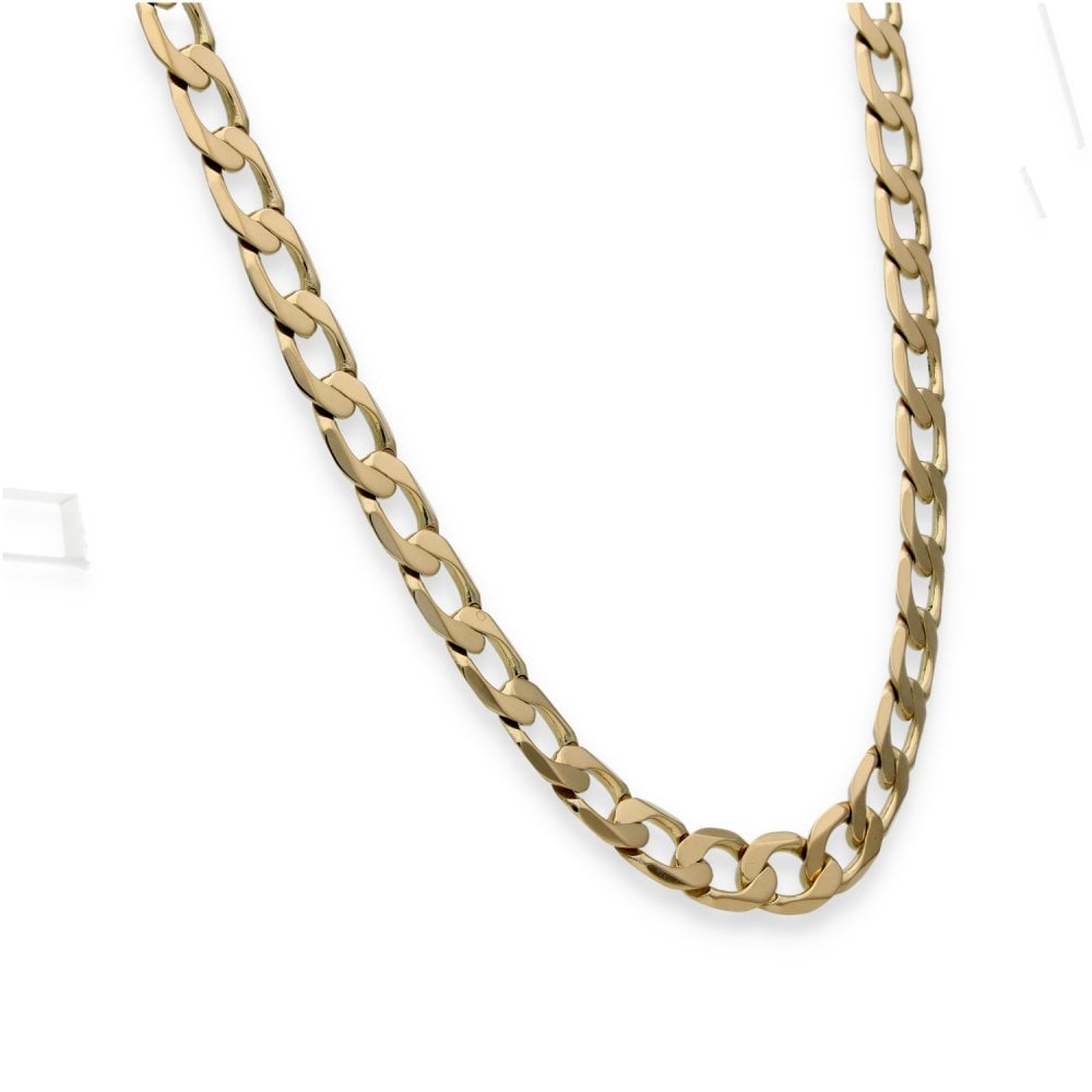 9ct Yellow Gold Flat Curb Chain - 20" - 29.9g