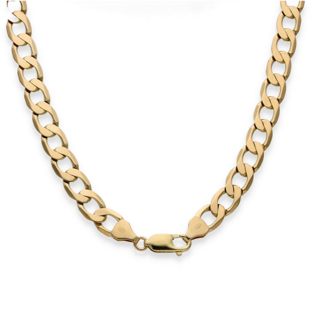 9ct Yellow Gold Flat Curb Chain - 20" - 29.9g