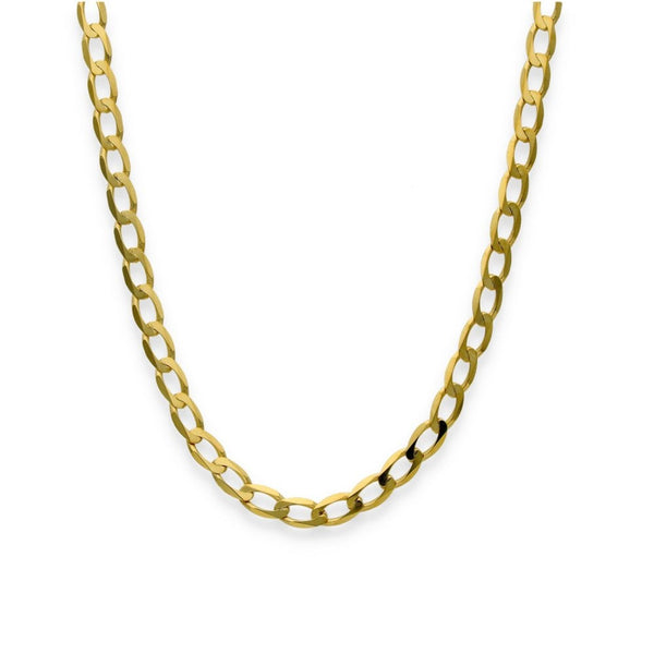 9ct Yellow Gold Flat Curb Chain - 20" - 7.2g