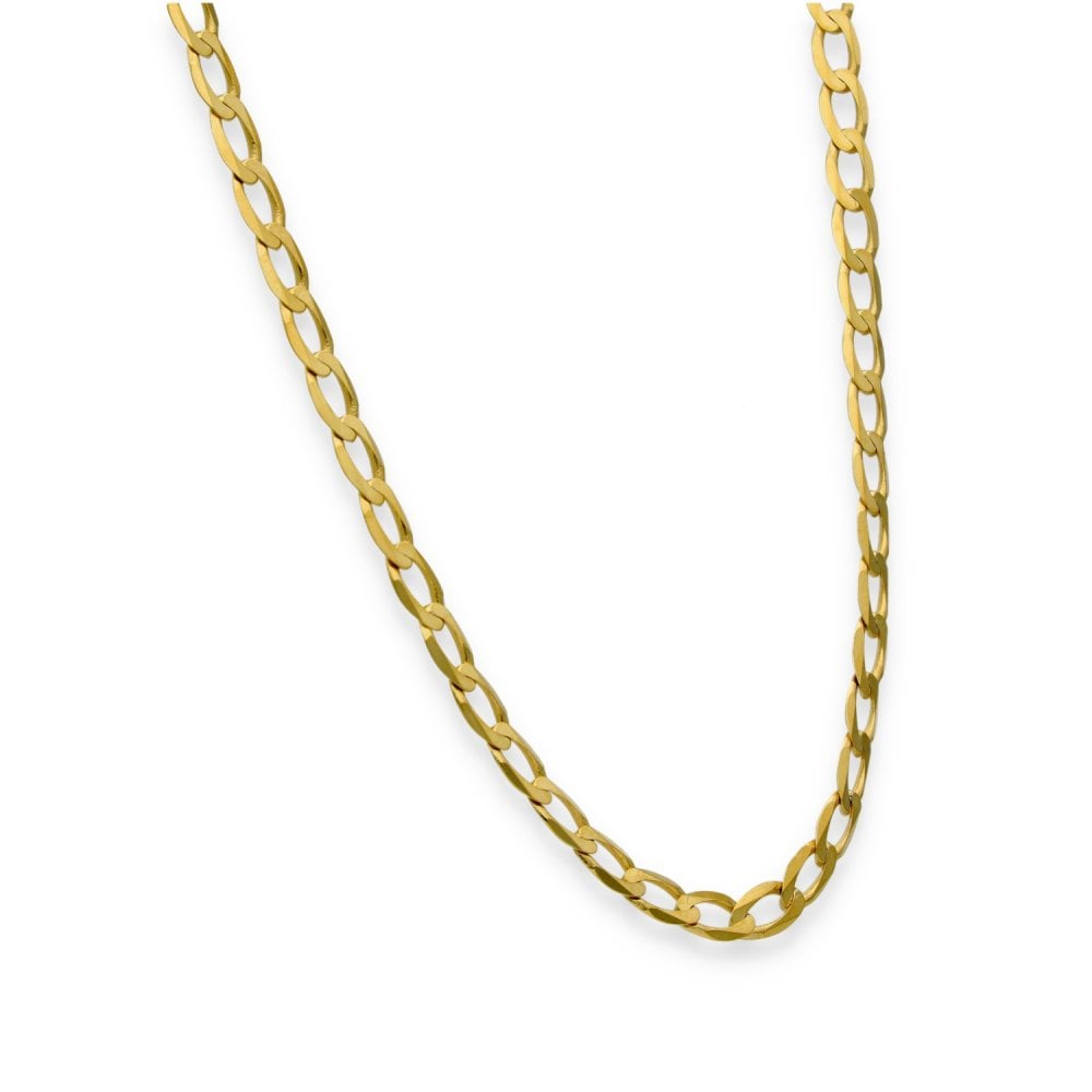 9ct Yellow Gold Flat Curb Chain - 20" - 7.2g