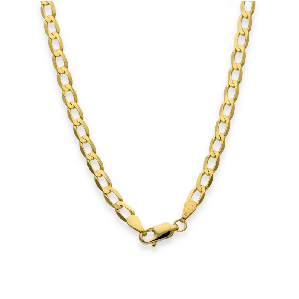 9ct Yellow Gold Flat Curb Chain - 20" - 7.2g