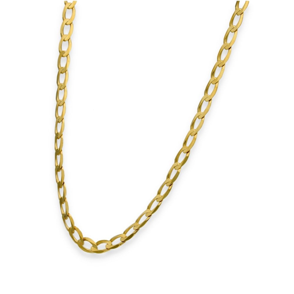 9ct Yellow Gold Flat Curb Chain - 20" - 7.2g