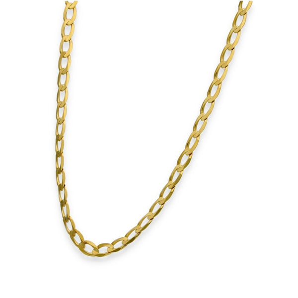 9ct Yellow Gold Flat Curb Chain - 20" - 7.2g