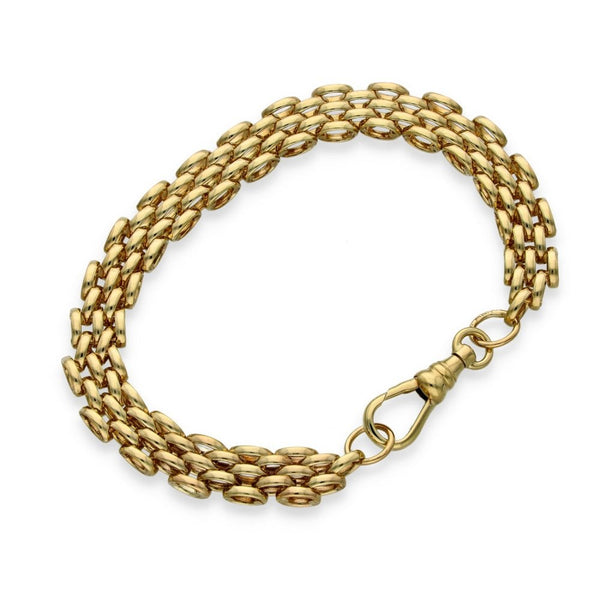 9ct Yellow Gold Brick-Link Bracelet - 7.5" - 18.0g