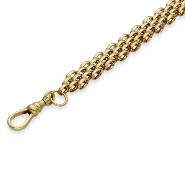 9ct Yellow Gold Brick-Link Bracelet - 7.5" - 18.0g