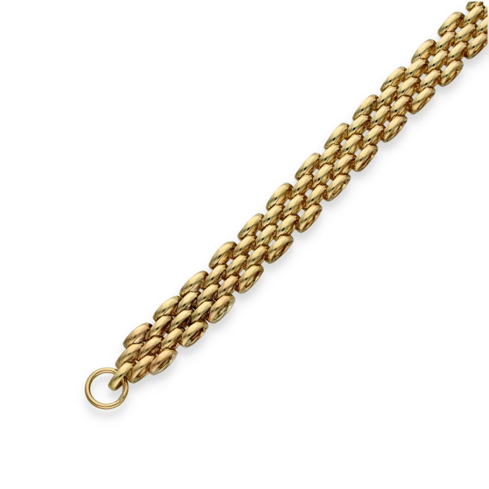 9ct Yellow Gold Brick-Link Bracelet - 7.5" - 18.0g
