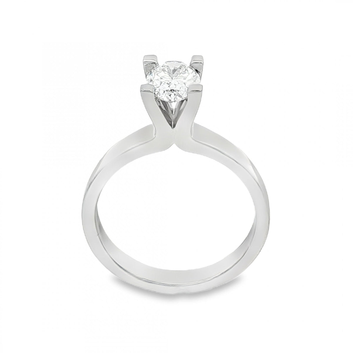 1.00ct Platinum Certified Oval Diamond Engagement Ring - VVS2/E