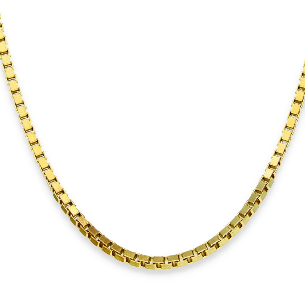 9ct Yellow Gold Box Chain - 28" - 25.9g