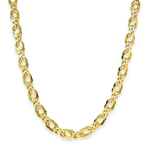 9ct Yellow Gold Double Curb Chain - 18" - 18.5g