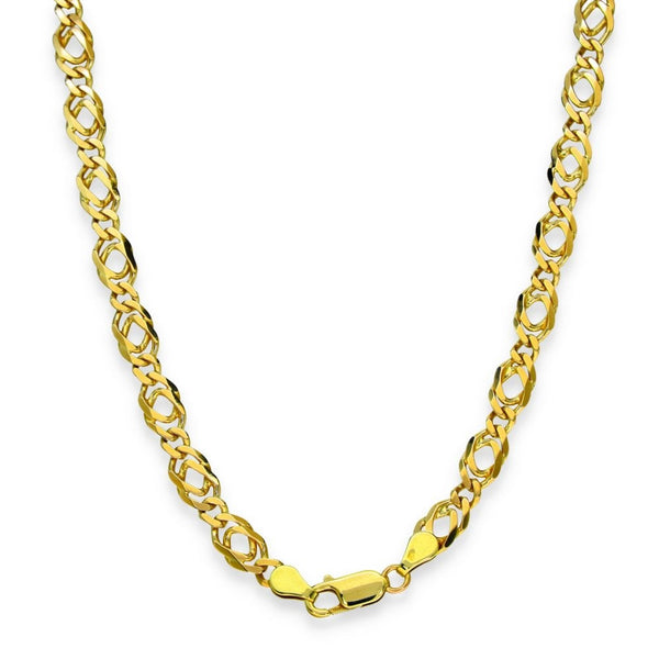9ct Yellow Gold Double Curb Chain - 18" - 18.5g