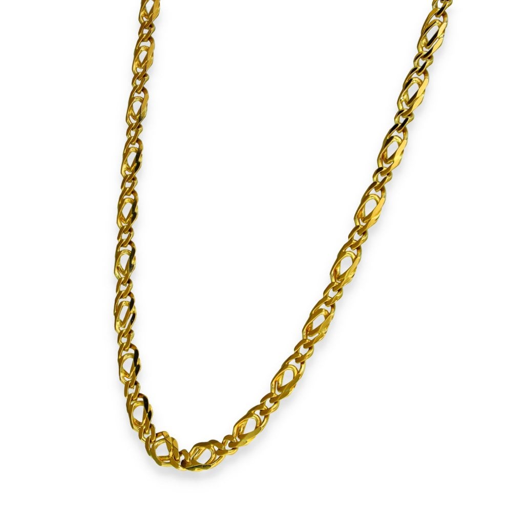 9ct Yellow Gold Double Curb Chain - 18" - 18.5g
