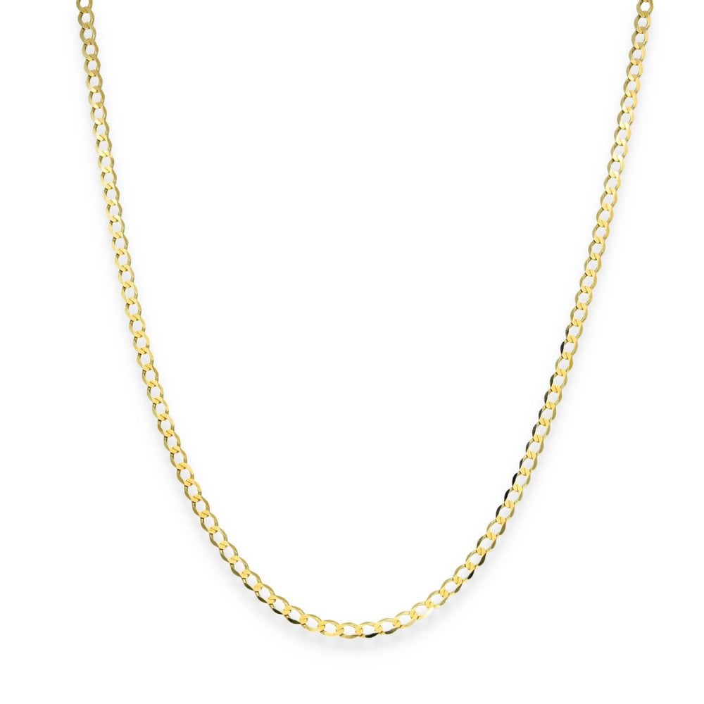 9ct Yellow Gold Fine Curb Chain - 18" - 2.9g
