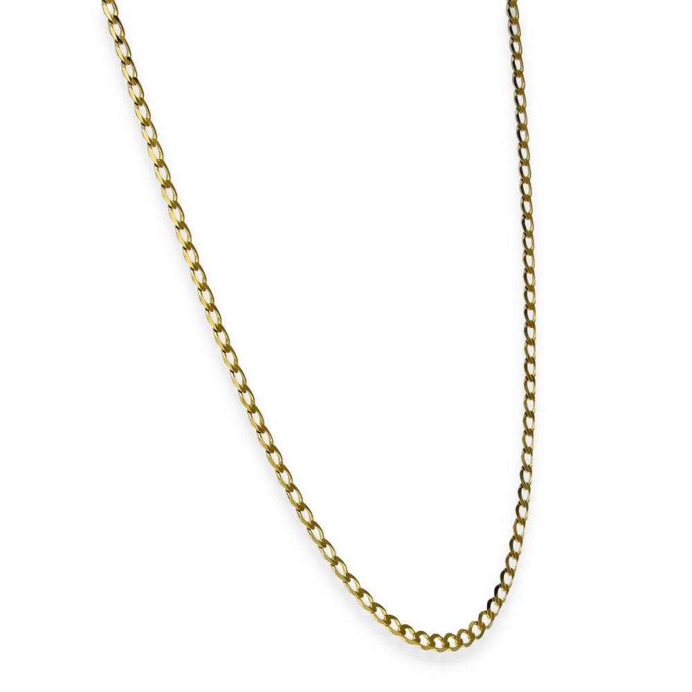9ct Yellow Gold Fine Curb Chain - 18" - 2.9g