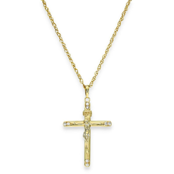 9ct Yellow Gold Crucifix Pendant & Necklace - 24" - 6.3g
