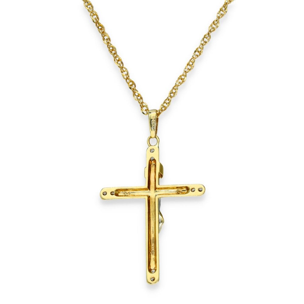 9ct Yellow Gold Crucifix Pendant & Necklace - 24" - 6.3g