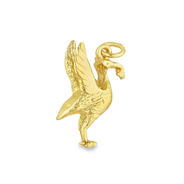 9ct Yellow Gold Liverbird Pendant - 12x20x6mm - 3.5g