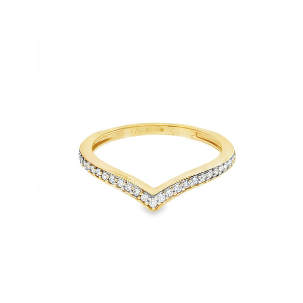 9ct Yellow Gold Diamond Enhancer Ring - Size K - 0.135ct