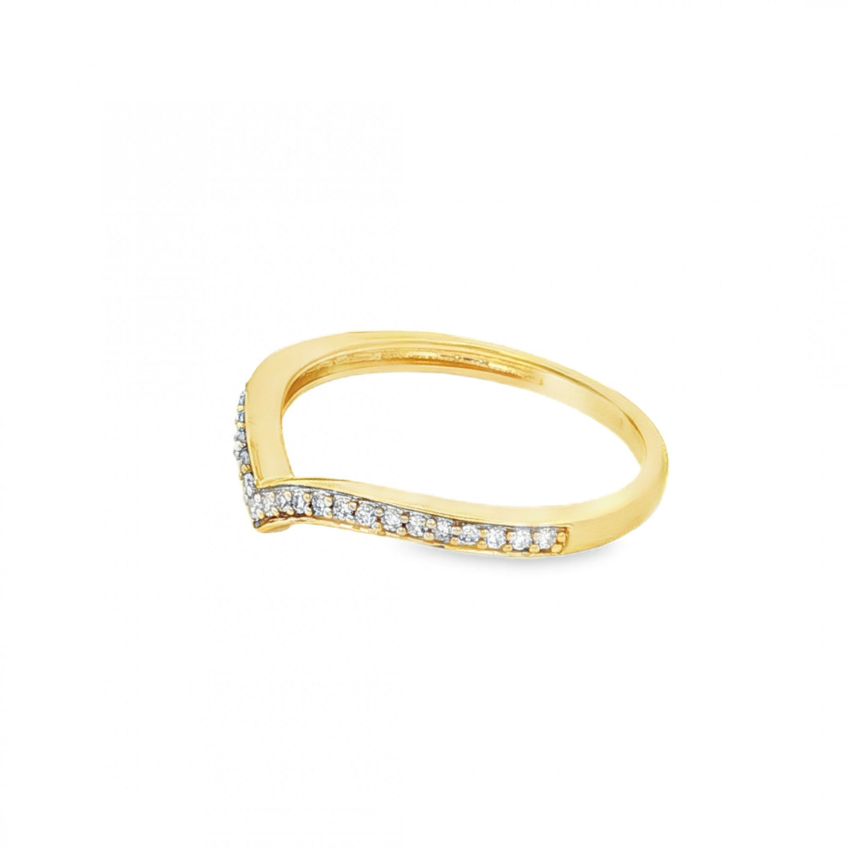 9ct Yellow Gold Diamond Enhancer Ring - Size K - 0.135ct