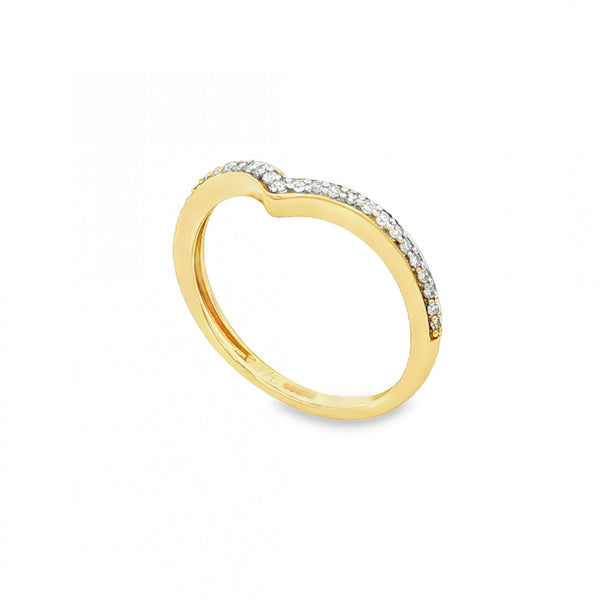 9ct Yellow Gold Diamond Enhancer Ring - Size K - 0.135ct