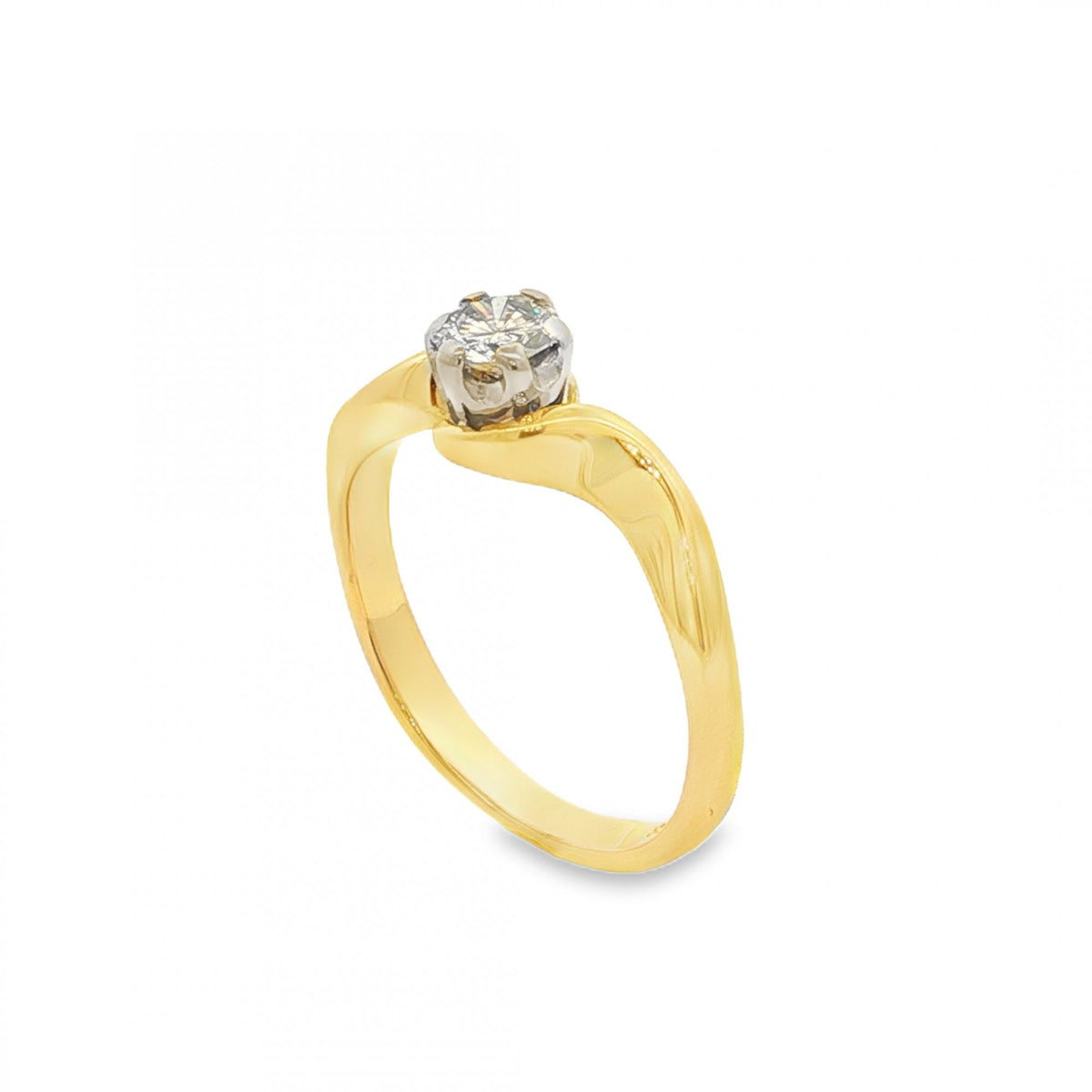18ct Yellow Gold Diamond Engagement Ring - Size J - 0.25ct