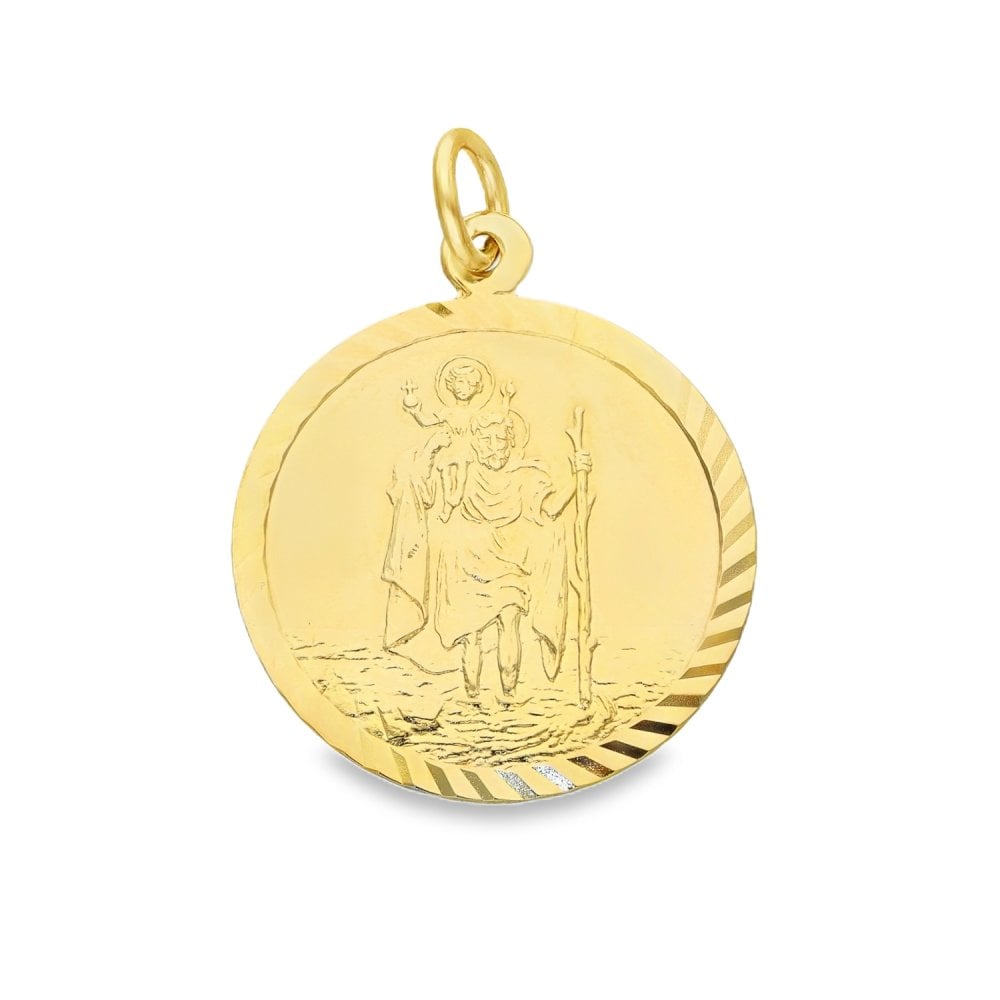 9ct Yellow Gold St. Christopher Pendant - 21x25x1.5mm - 2.3g