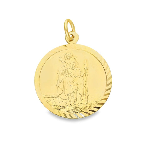 9ct Yellow Gold St. Christopher Pendant - 21x25x1.5mm - 2.3g