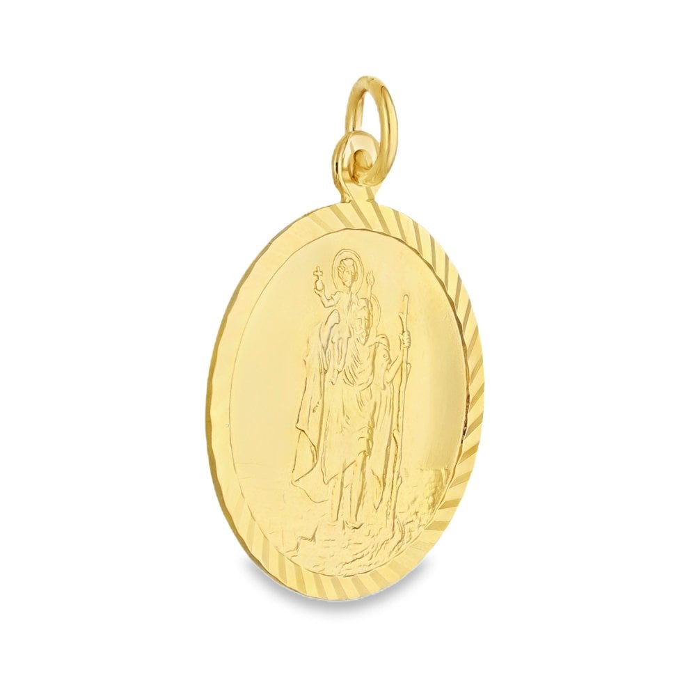 9ct Yellow Gold St. Christopher Pendant - 21x25x1.5mm - 2.3g