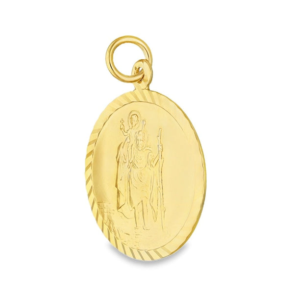 9ct Yellow Gold St. Christopher Pendant - 21x25x1.5mm - 2.3g