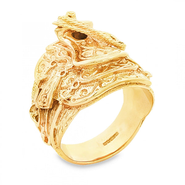 9ct Yellow Gold Saddle Ring - Size Z+3 - 25mm