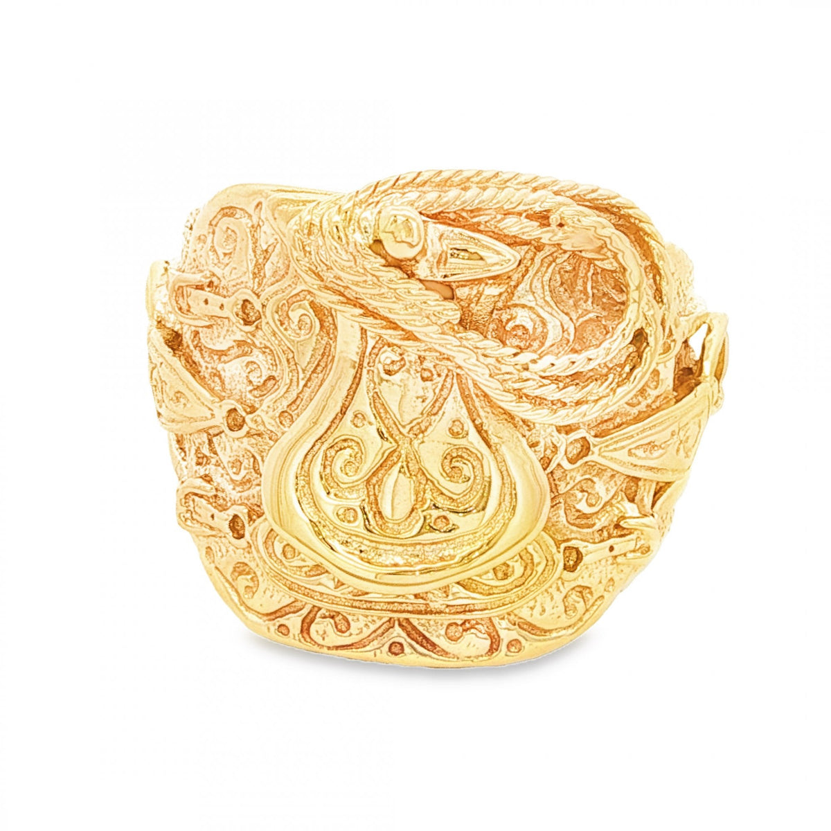 9ct Yellow Gold Saddle Ring - Size Z+3 - 25mm