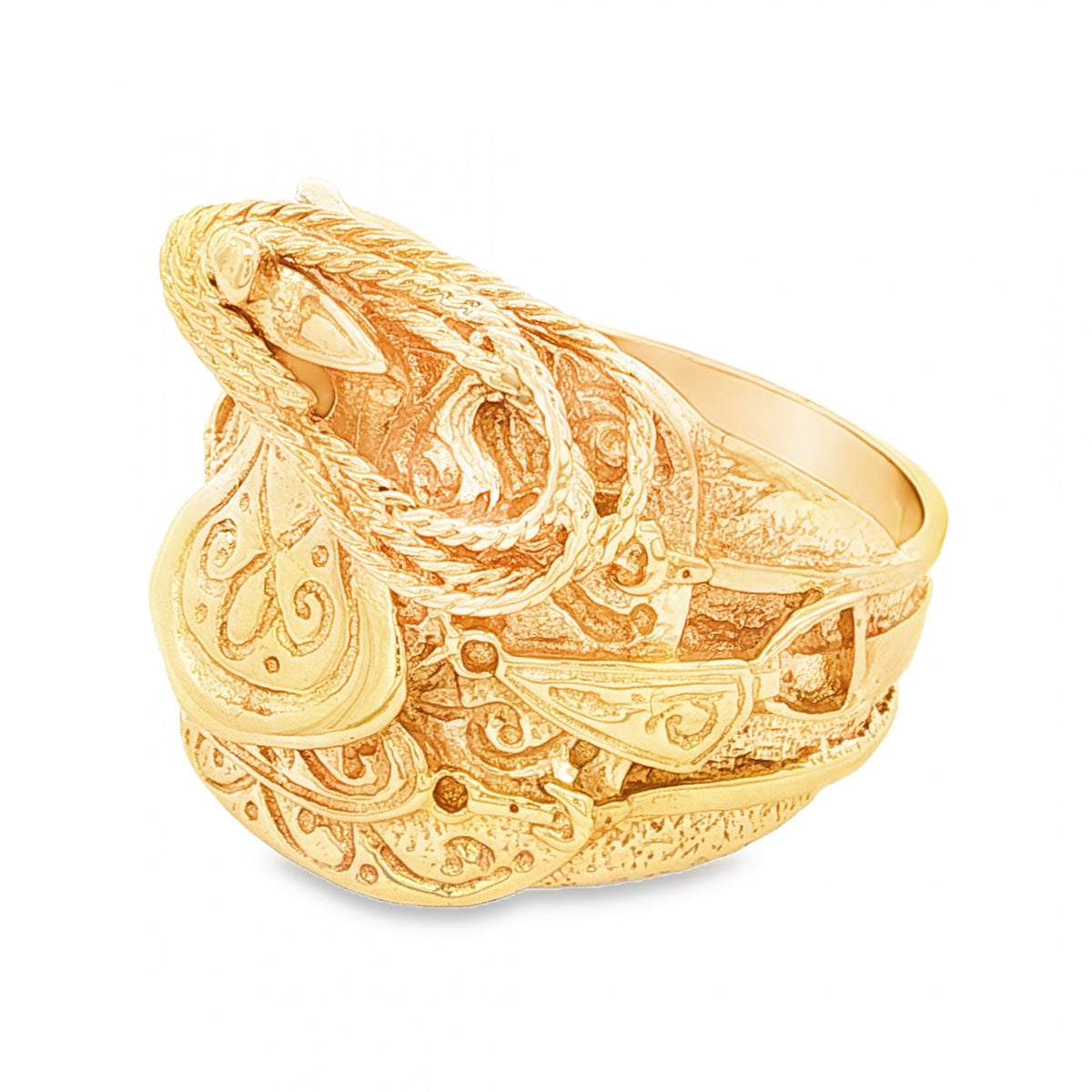 9ct Yellow Gold Saddle Ring - Size Z+3 - 25mm