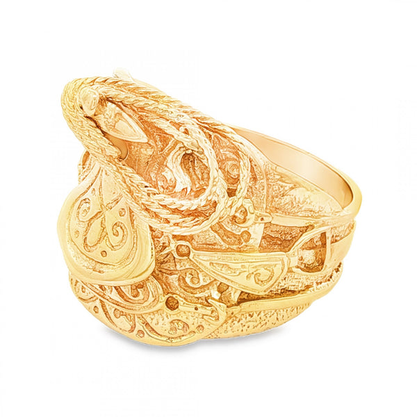9ct Yellow Gold Saddle Ring - Size Z+3 - 25mm