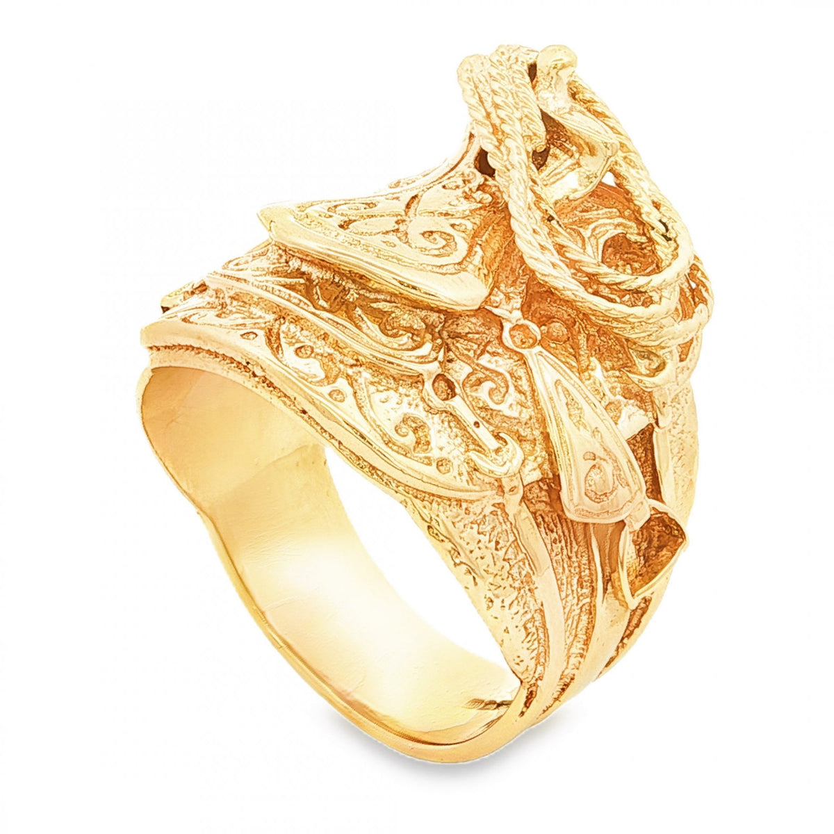 9ct Yellow Gold Saddle Ring - Size Z+3 - 25mm