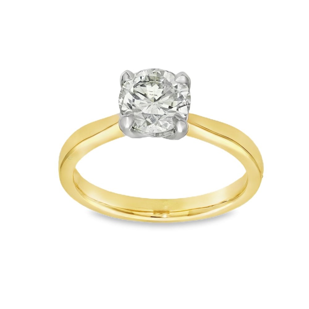 18ct Yellow Gold Certified Diamond Engagement Ring - 1.40ct