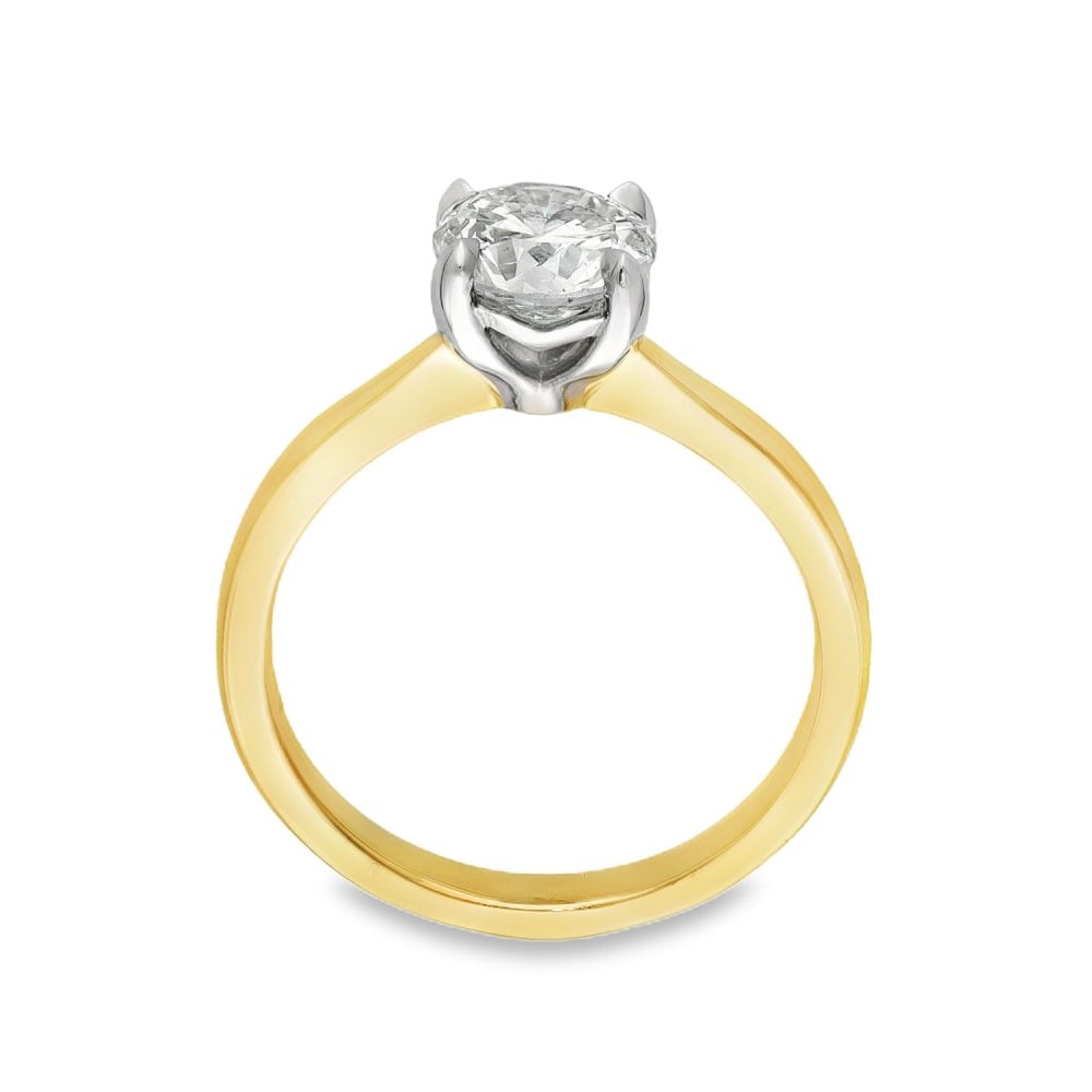 18ct Yellow Gold Certified Diamond Engagement Ring - 1.40ct