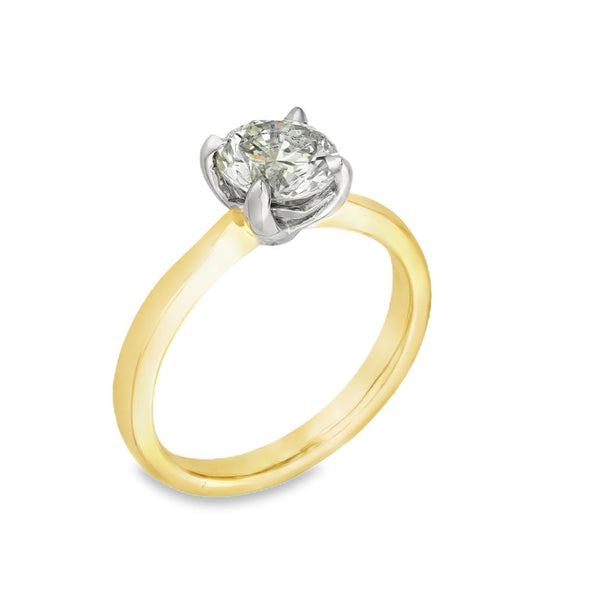 18ct Yellow Gold Certified Diamond Engagement Ring - 1.40ct