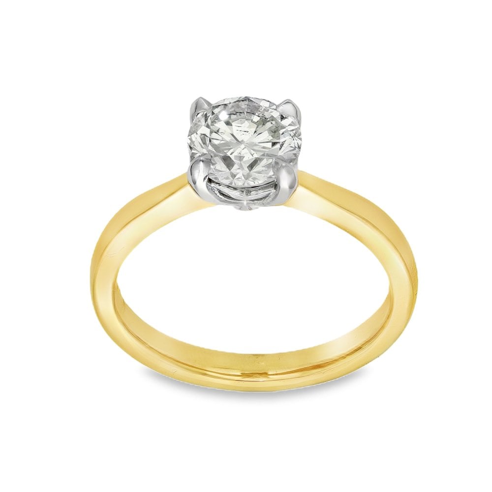 18ct Yellow Gold Certified Diamond Engagement Ring - 1.40ct