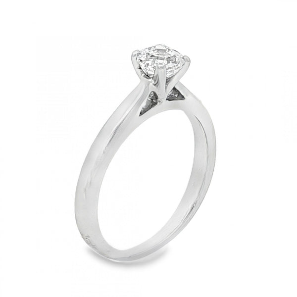 18ct White Gold Asscher-Cut Diamond Engagement Ring - 0.52ct