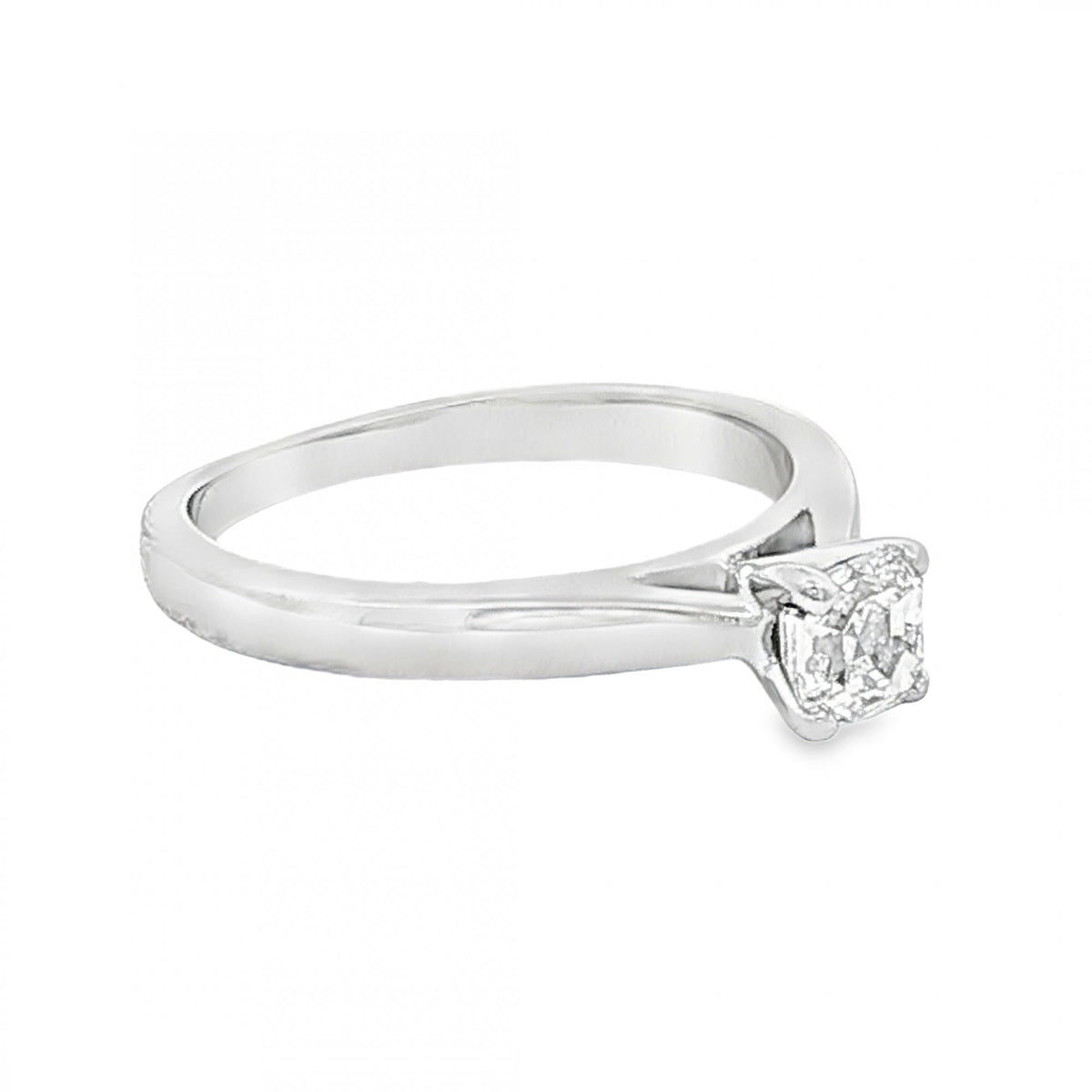 18ct White Gold Asscher-Cut Diamond Engagement Ring - 0.52ct