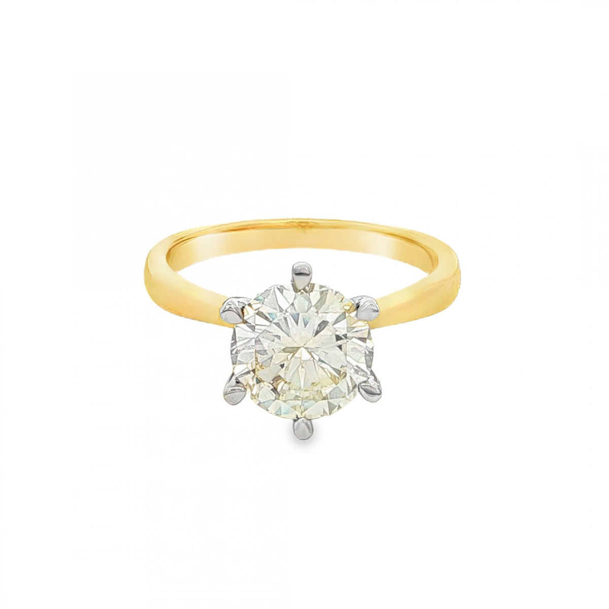 18ct Yellow Gold Certified Diamond Engagement Ring - 2.03ct
