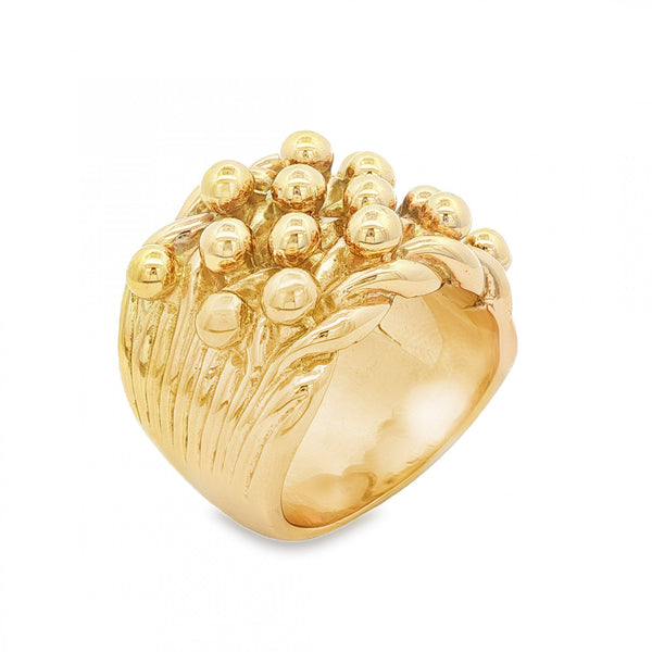 9ct Yellow Gold Heavy Shot Signet Ring - Size Z+2 - 22mm